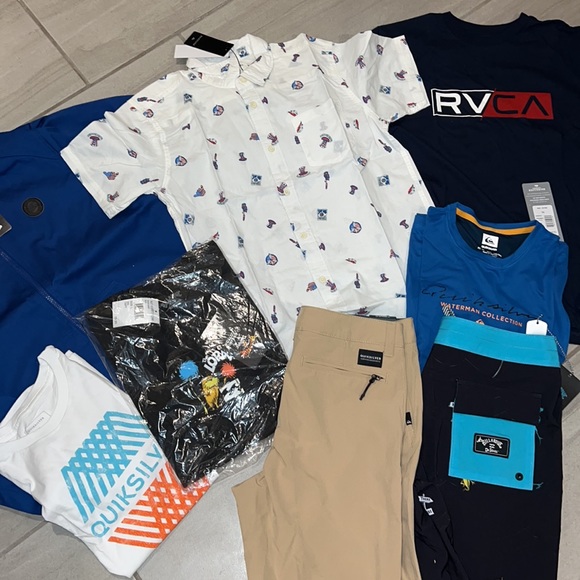 🤙🏻 TEEN BOY CLOTHING BUNDLE BOX LOT OF 8 QUIKSILVER AND RVCA ALL NEW 🔥 - Picture 8 of 8